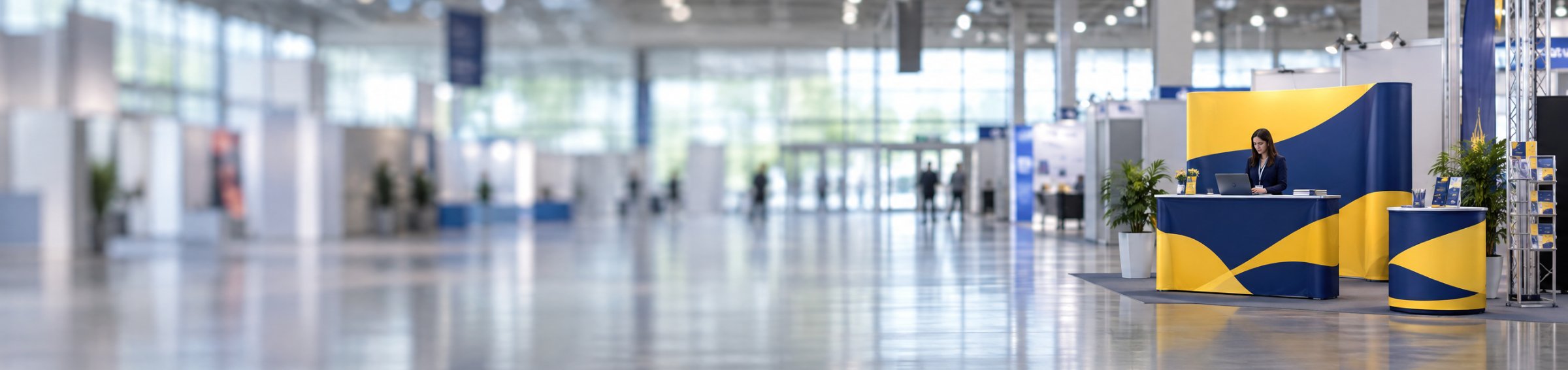 Bedruckte Messetheken auf einer Messe