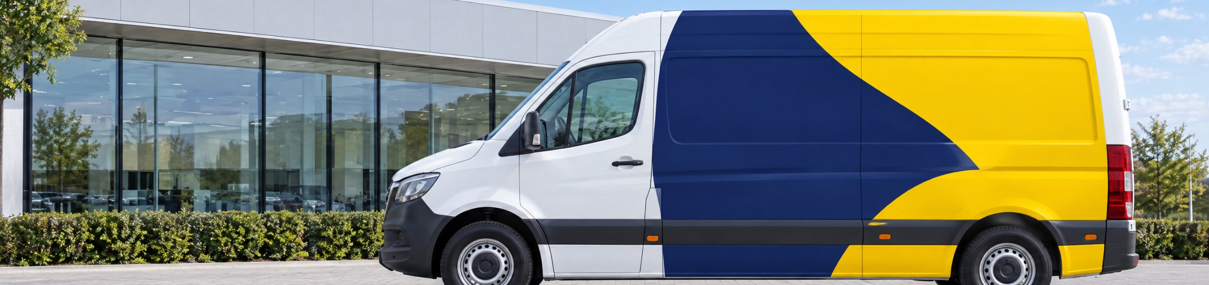 Lieferwagen mit bedruckter Fahrzeugfolie
