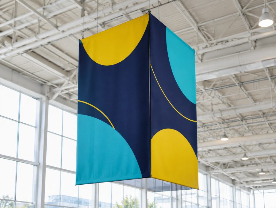 Zweiseitig bedrucktes Blockout-Banner
