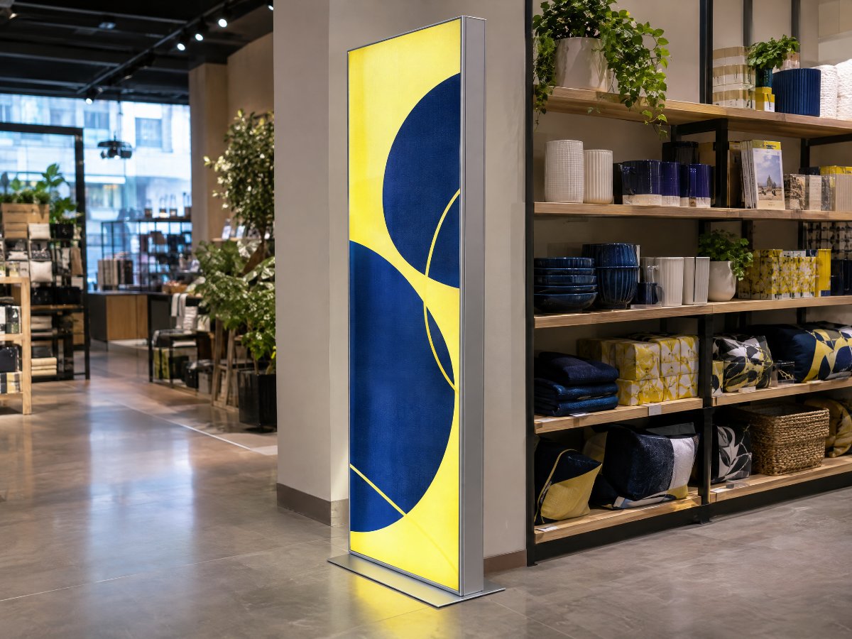LED-Leuchtrahmen mit Textildruck