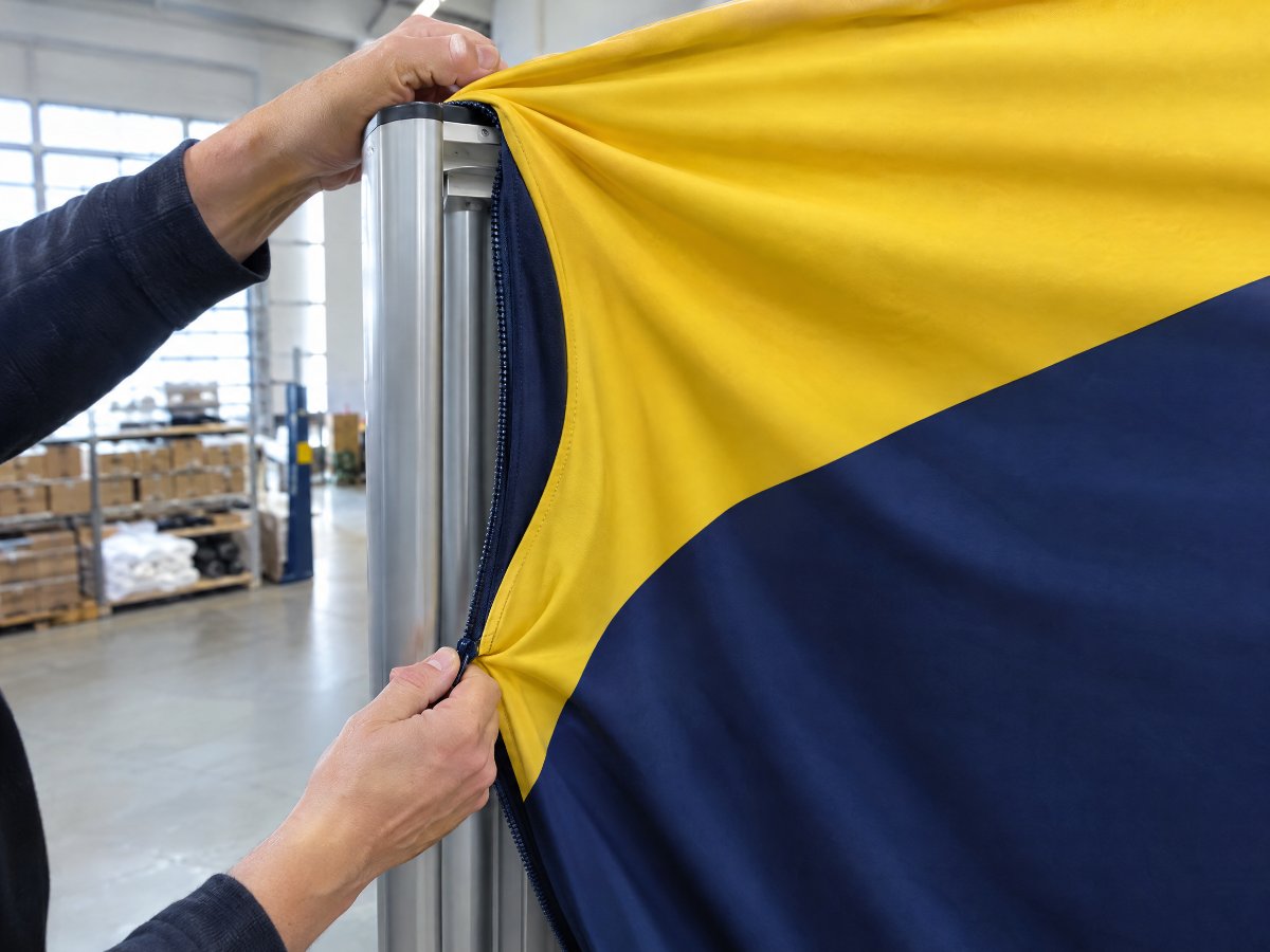 Neuer Bezug für eine Zipper-Wall